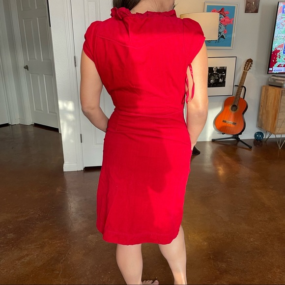 Perfect Dress for the fall! Red Corduroy iress bought at Anthropology - Picture 4 of 16